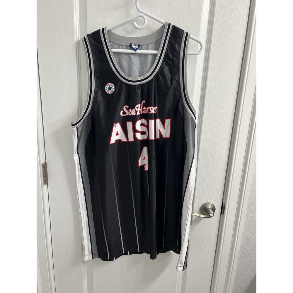 Vtg Aisin Seahorses Japan Basketball Jersey 3XL Junior Burrough #4 Converse